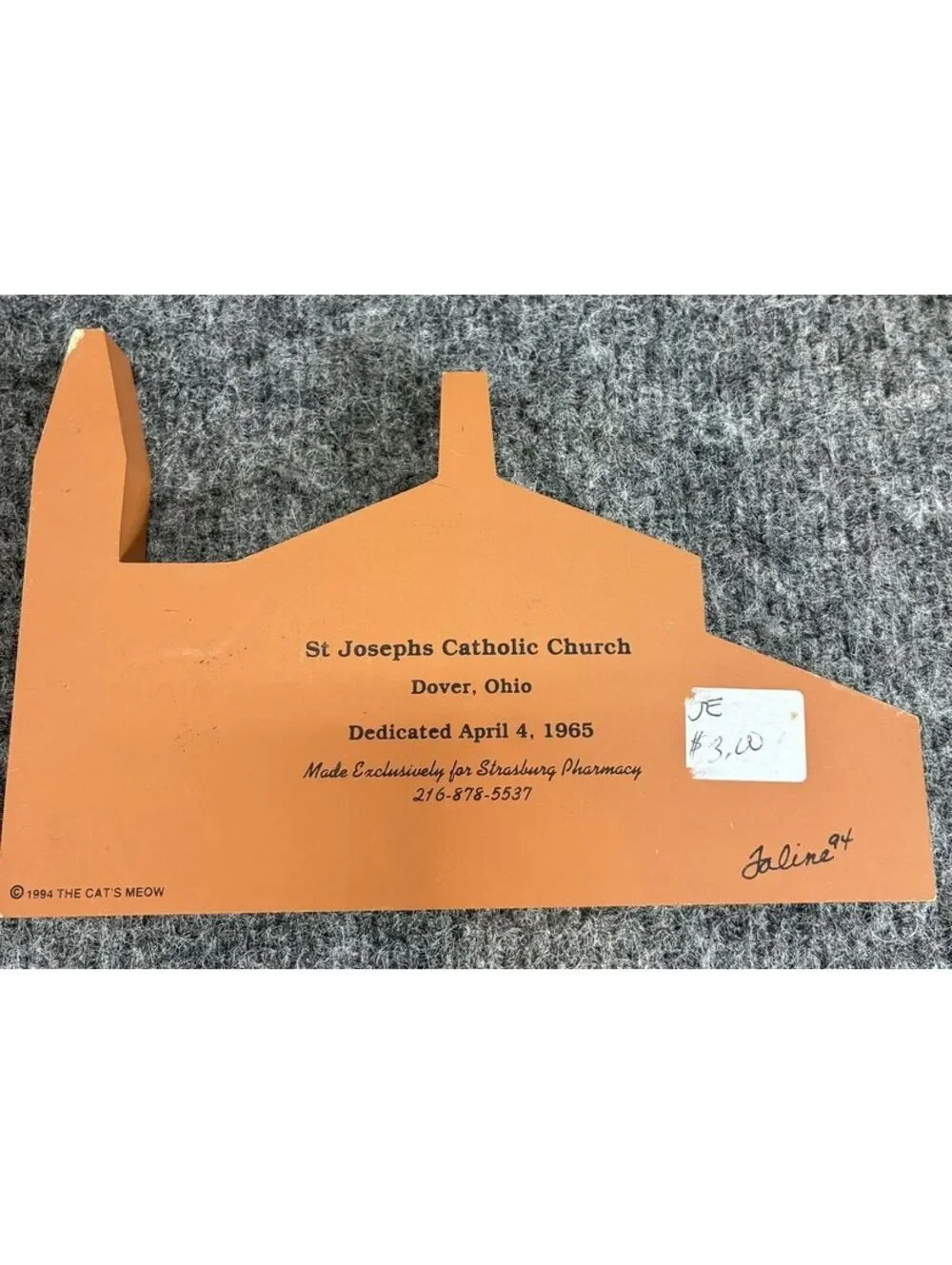 Vintage Cats Meow Church Wooden Figure Lot 5 Pieces